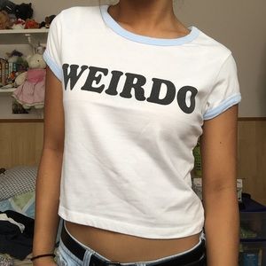 “Weirdo” Cropped Ringer Tee